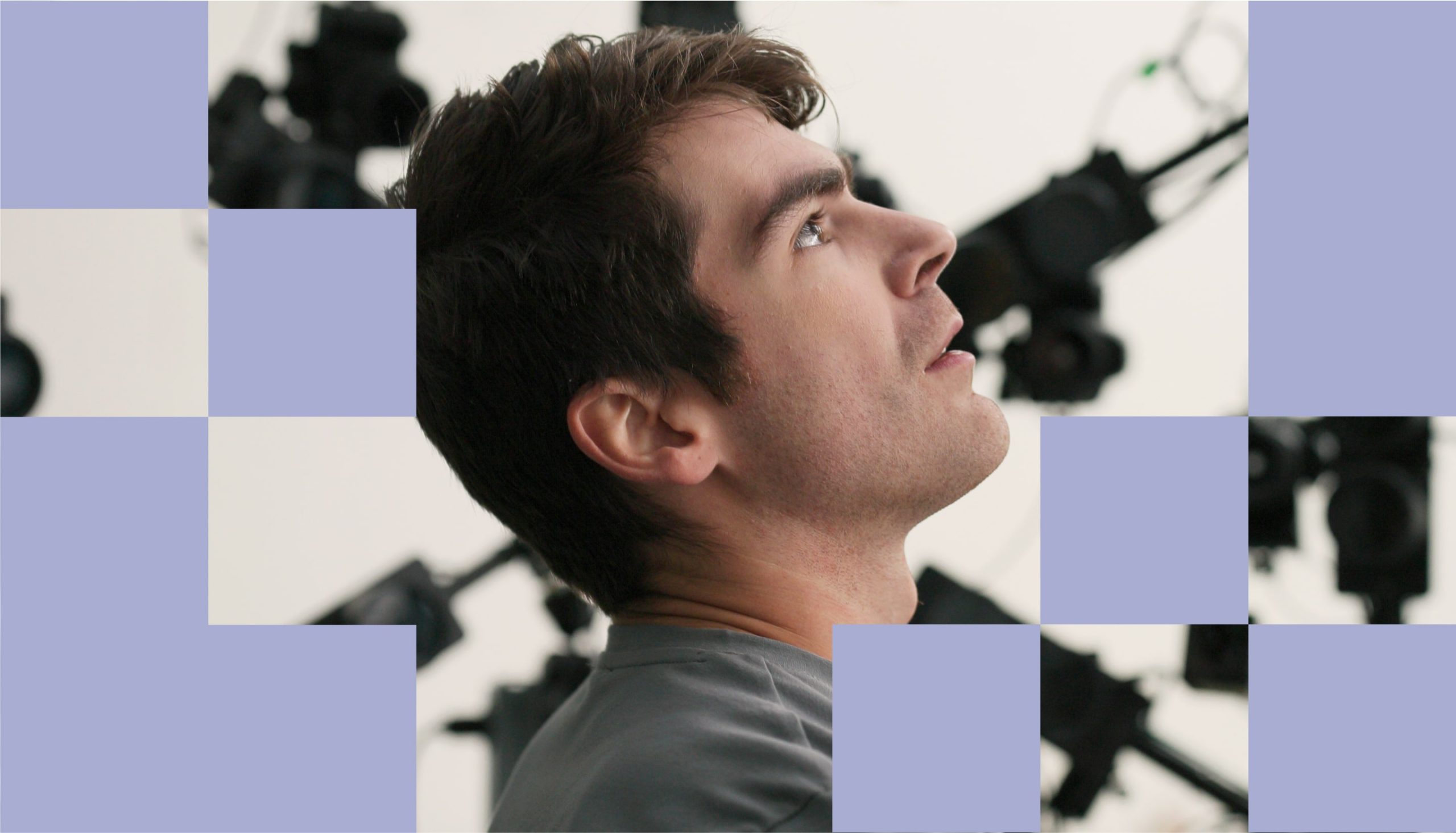 Person looking into a camera